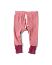 Load image into Gallery viewer, rib knit pant - crepe maroon and thistle