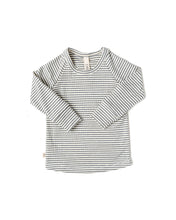 Load image into Gallery viewer, rib knit long sleeve tee - narrow charcol stripe