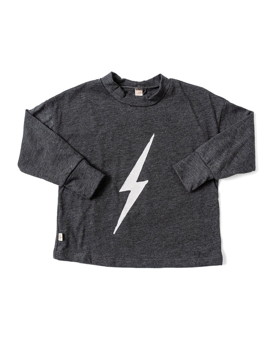 boxy long sleeve tee - lightning on granite