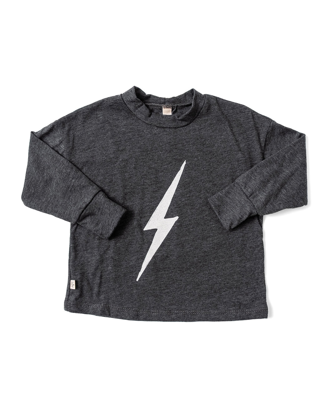 boxy long sleeve tee - lightning on granite