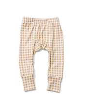 Load image into Gallery viewer, rib knit pant - tan gingham