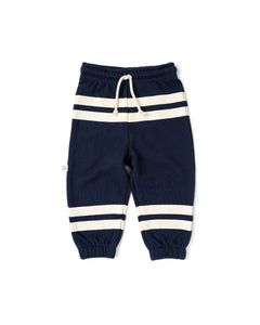 vintage sweatpants - shoreline stripe - league blue