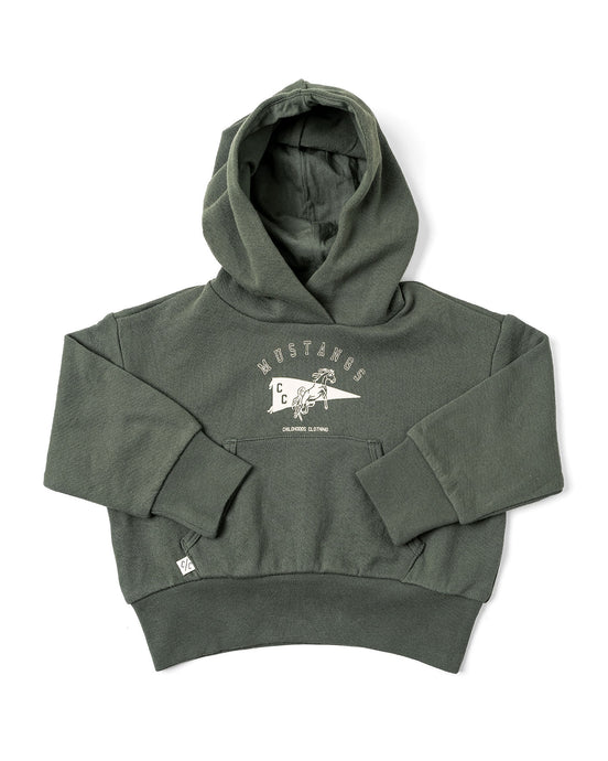 vintage hoodies - go mustangs heritage green