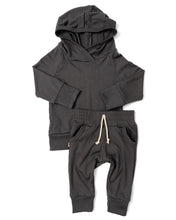 Load image into Gallery viewer, rib knit hoodie set - ebony