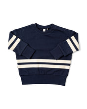 Load image into Gallery viewer, boxy sweatshirts - shoreline stripe - league blue