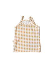 Load image into Gallery viewer, rib knit camisole - tan gingham