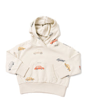 Load image into Gallery viewer, vintage hoodies - cars on skyline blue