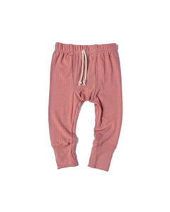 rib knit pant - dusty rose