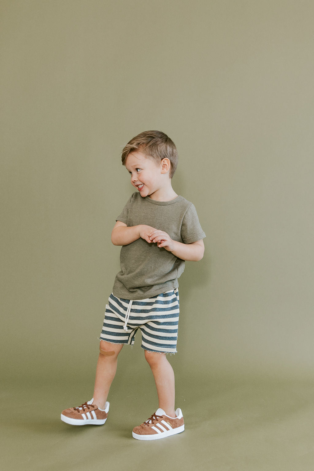 boy shorts - iron gray beige stripe