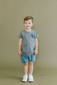 basic tee - childhoods athletic club on heather gray