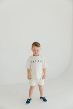 Load image into Gallery viewer, rib knit boy shorts set - pacific on natural