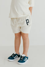 Load image into Gallery viewer, rib knit boy shorts set - pacific on natural