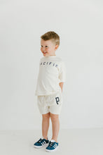 Load image into Gallery viewer, rib knit boy shorts set - pacific on natural