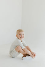 Load image into Gallery viewer, rib knit boy shorts set - fog stripe