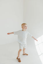 Load image into Gallery viewer, rib knit boy shorts set - fog stripe