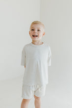 Load image into Gallery viewer, rib knit boy shorts set - fog stripe