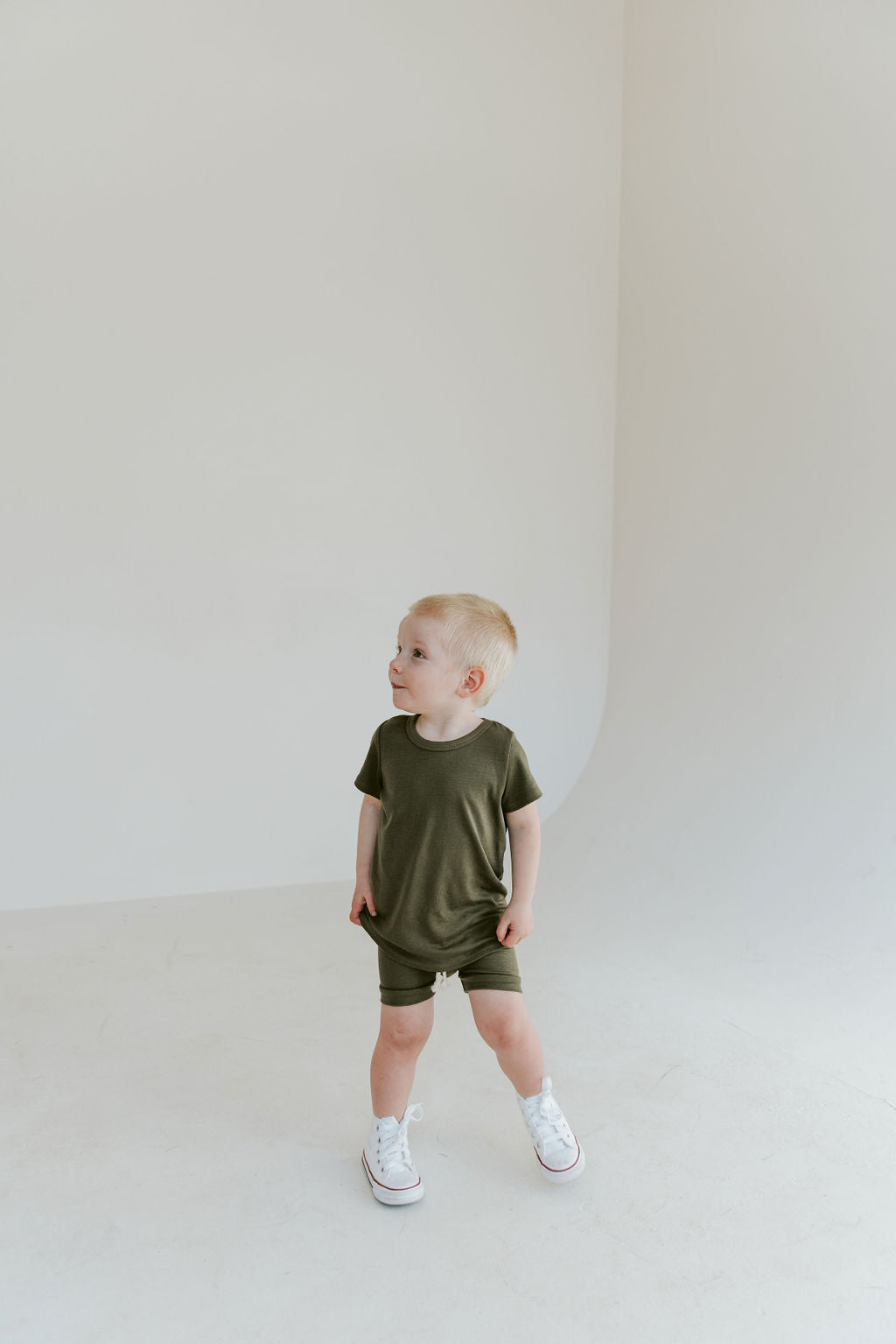 rib knit shorts - fraser fir