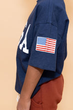 Load image into Gallery viewer, boxy tee - USA on league blue