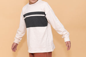 boxy long sleeve tee - duo stripe