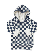 Load image into Gallery viewer, beach hoodie - polo blue checkerboard