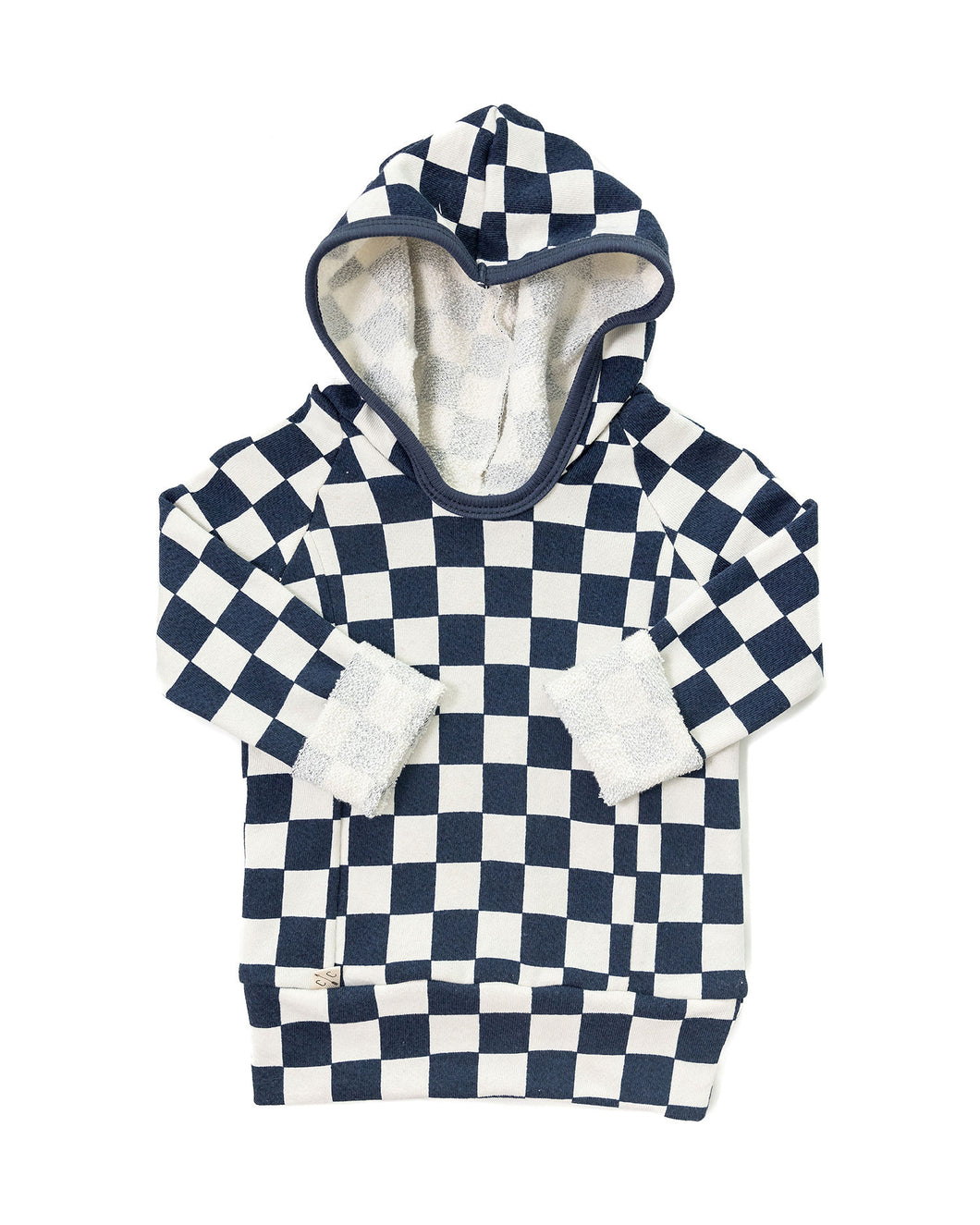 beach hoodie - polo blue checkerboard