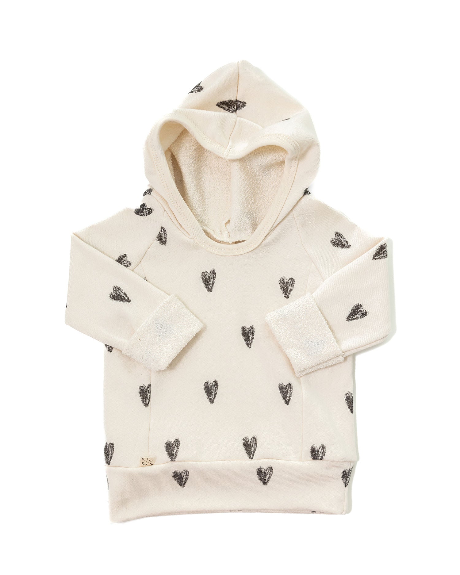 beach hoodie CO - hearts on natural