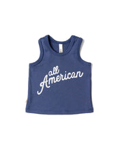 Load image into Gallery viewer, tank top - all american on ink blue