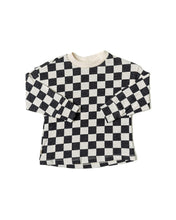 Load image into Gallery viewer, boxy long sleeve tee - black checkerboard