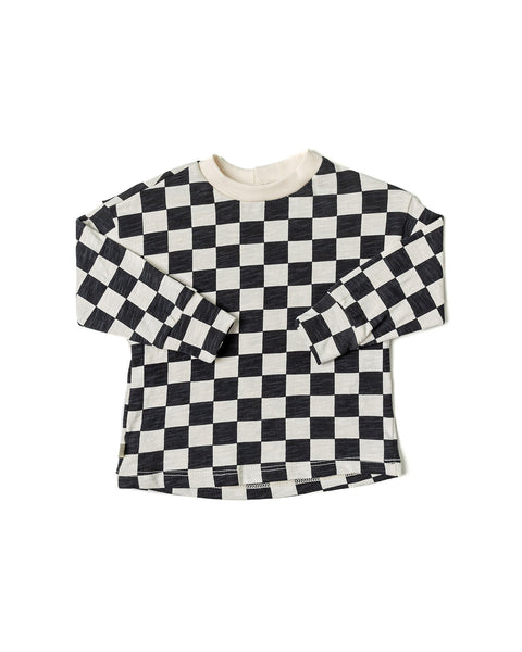 checkerboard long sleeve t shirt