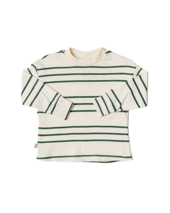 boxy long sleeve tee - triple stripe on golf green