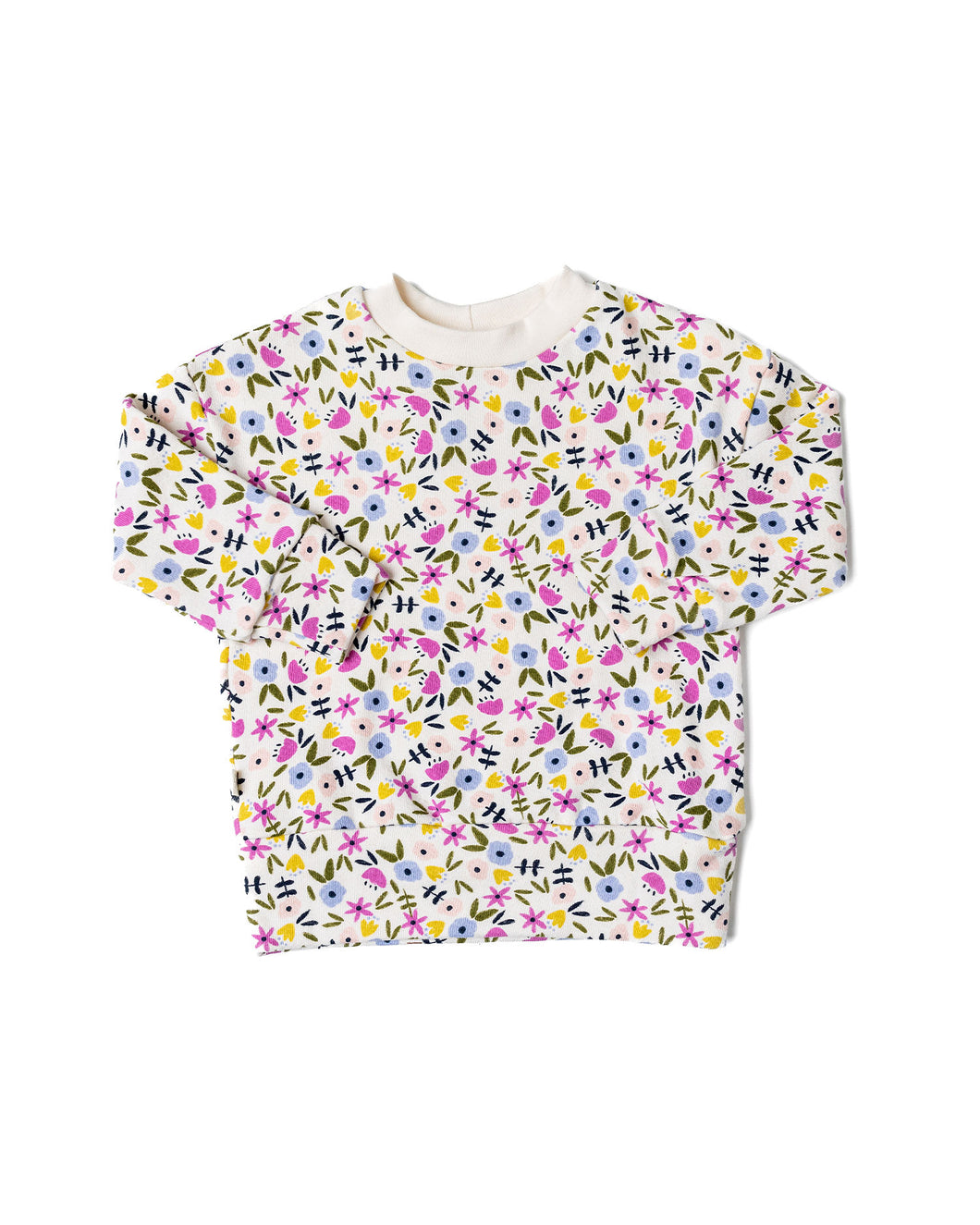 boxy sweatshirt - bright ditsy floral