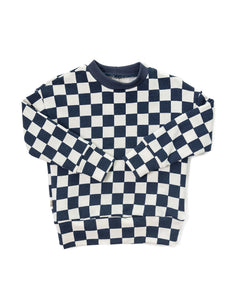 boxy sweatshirt - polo blue checkerboard