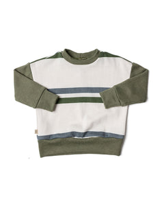 boxy sweatshirt - double stripe and crocodile