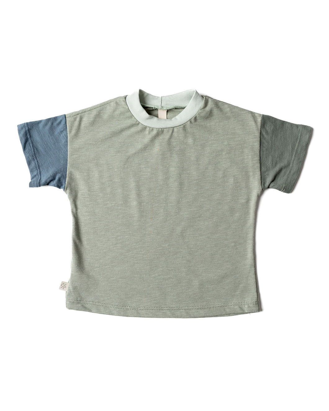 boxy tee - basil and mineral