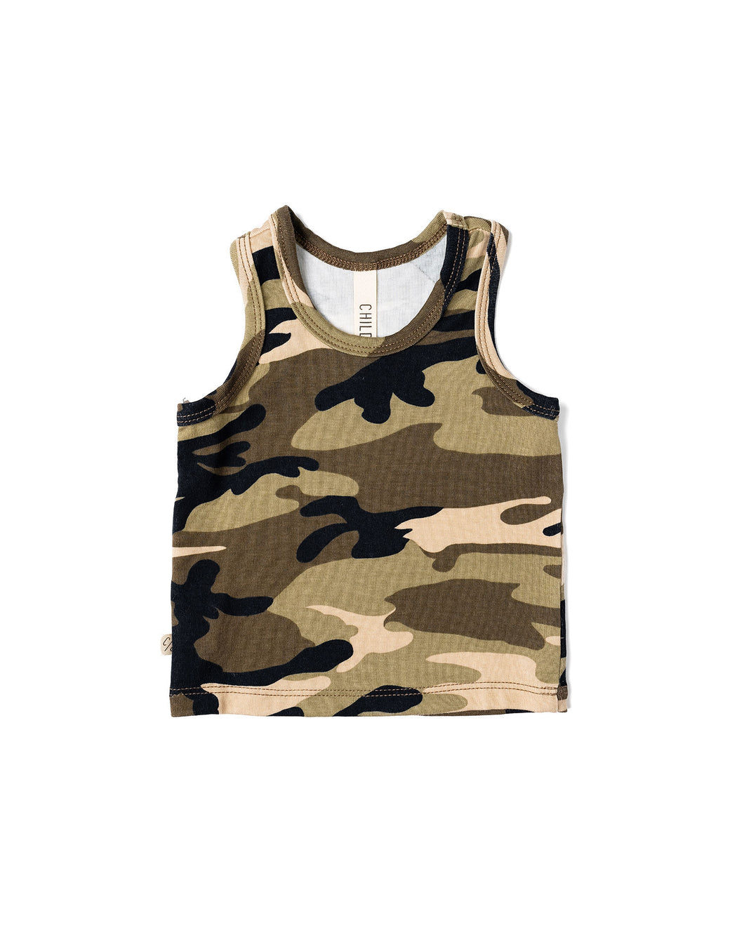 rib knit tank top -  camouflage