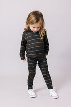 Load image into Gallery viewer, rib knit joggers CO - anthracite sand stripe