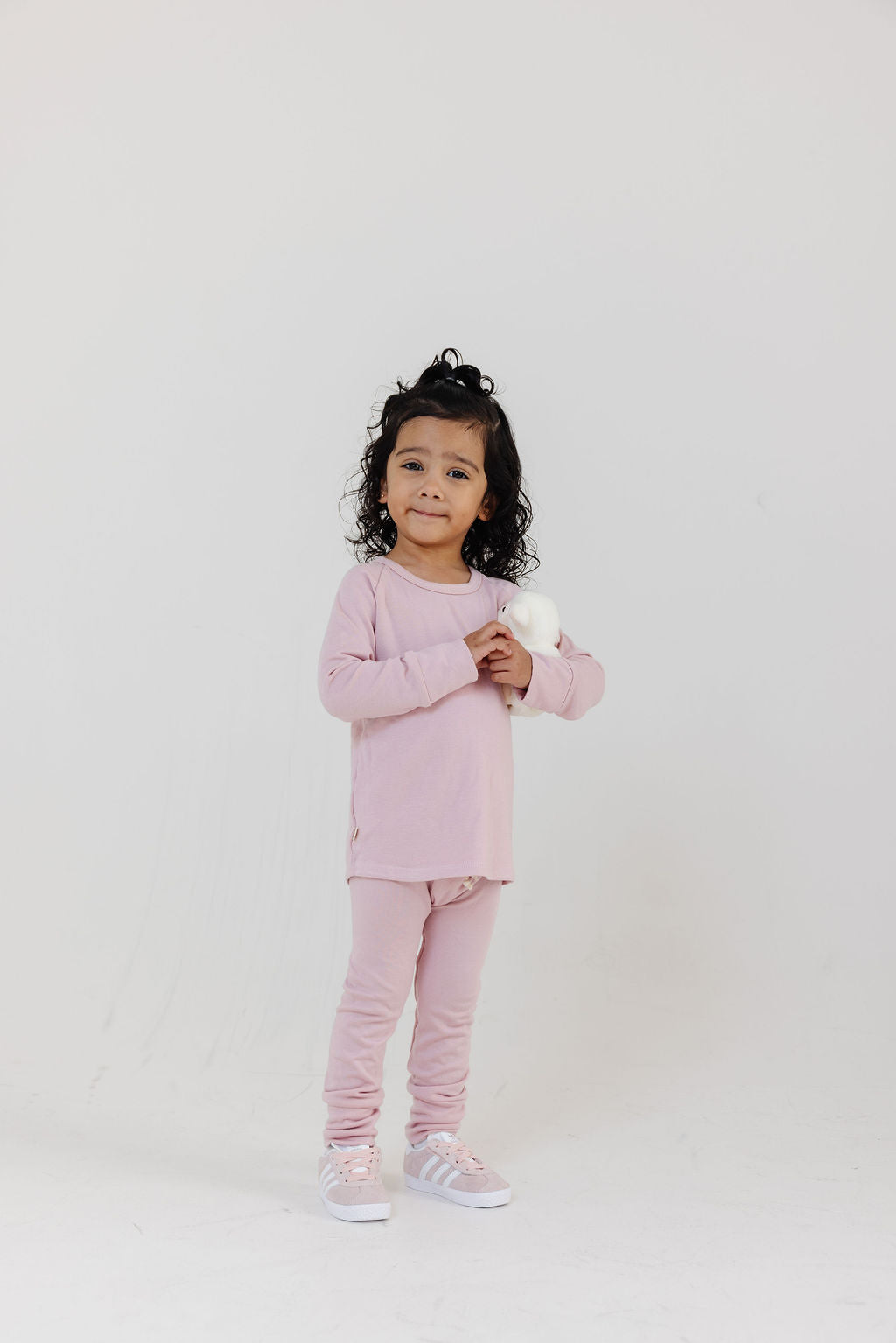 rib knit long sleeve tee - frosting