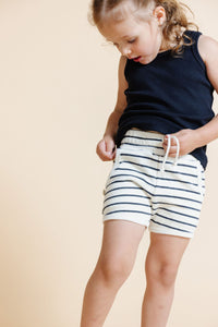 french terry retro short - original stripe