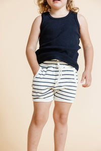 french terry retro short - original stripe