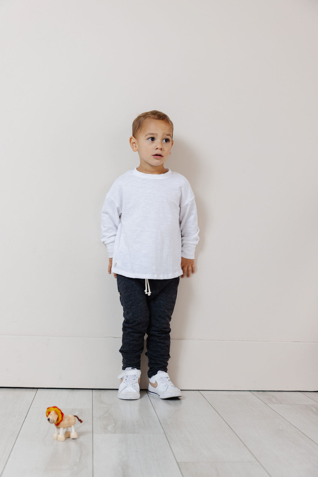 boxy long sleeve tee - shell