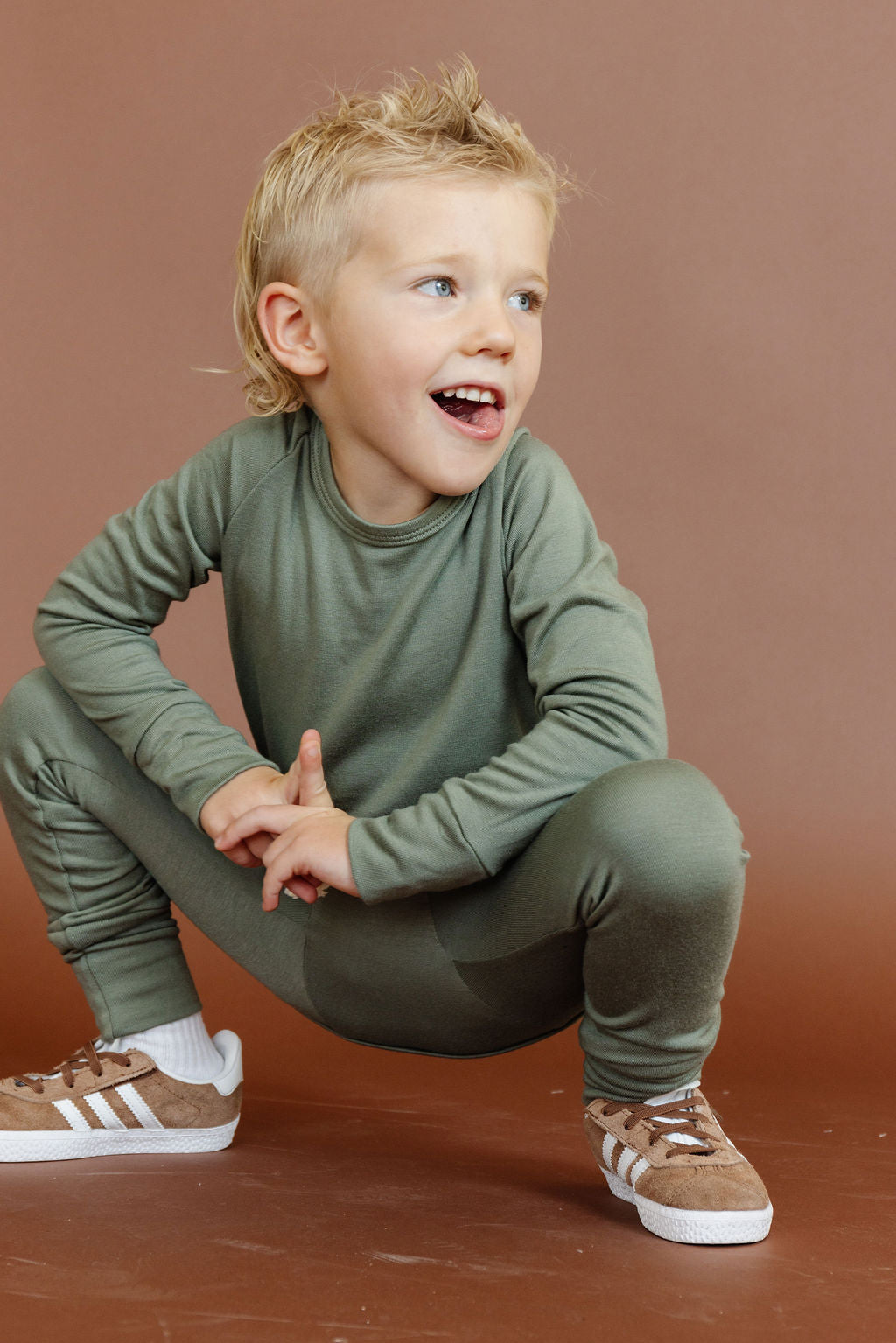 rib knit pant - dark sage