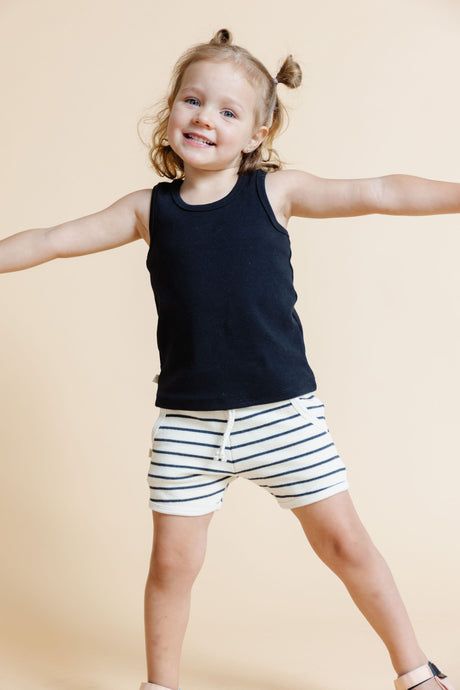 french terry retro short - original stripe