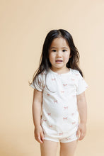 Load image into Gallery viewer, rib knit tee - classic bows - natural