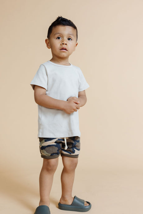 french terry retro short - camoflauge