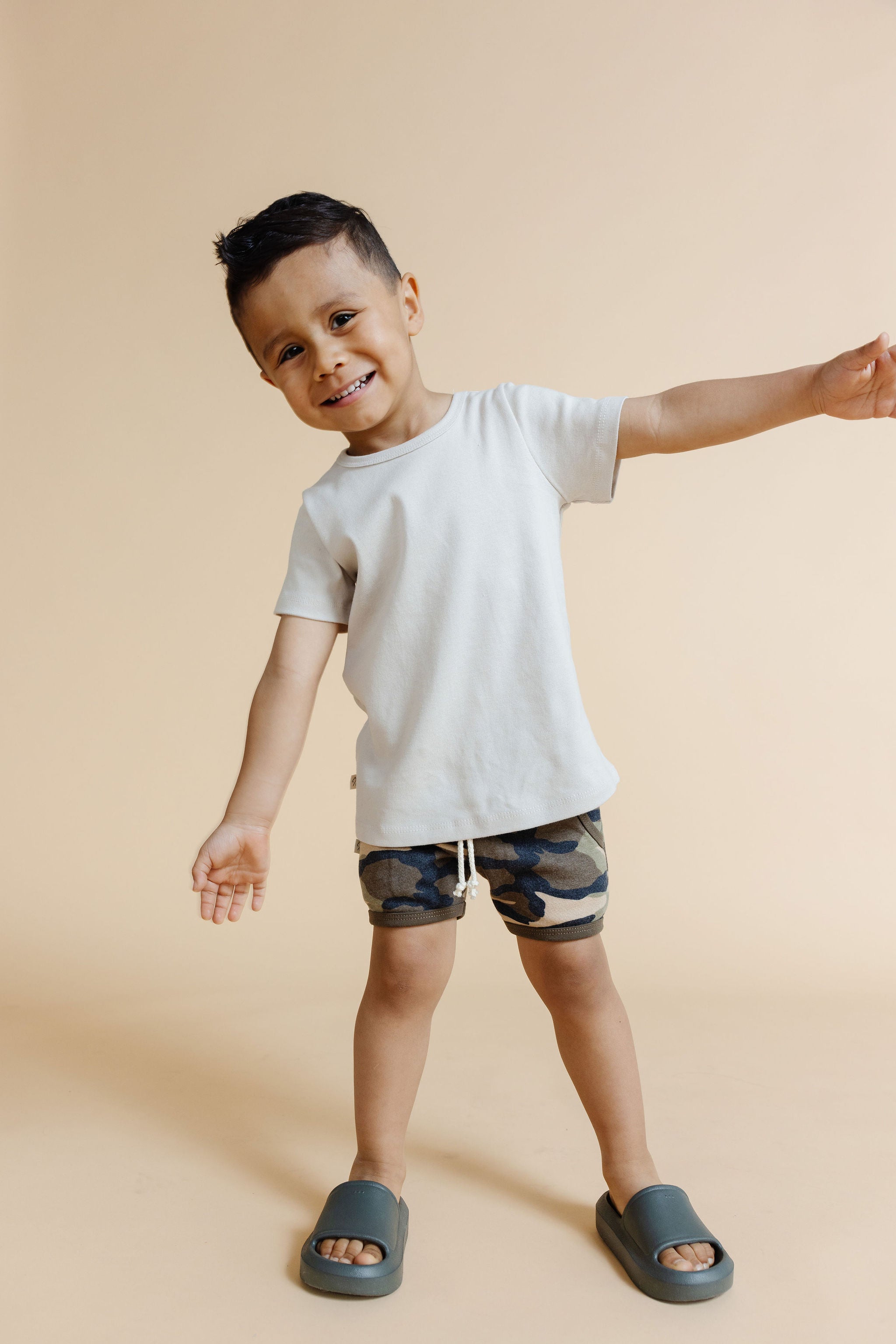 french terry retro short - camoflauge