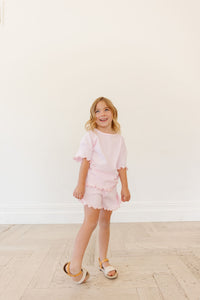 ruffle set - baby pink