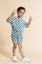 Load image into Gallery viewer, boxy tee - jade checkerboard