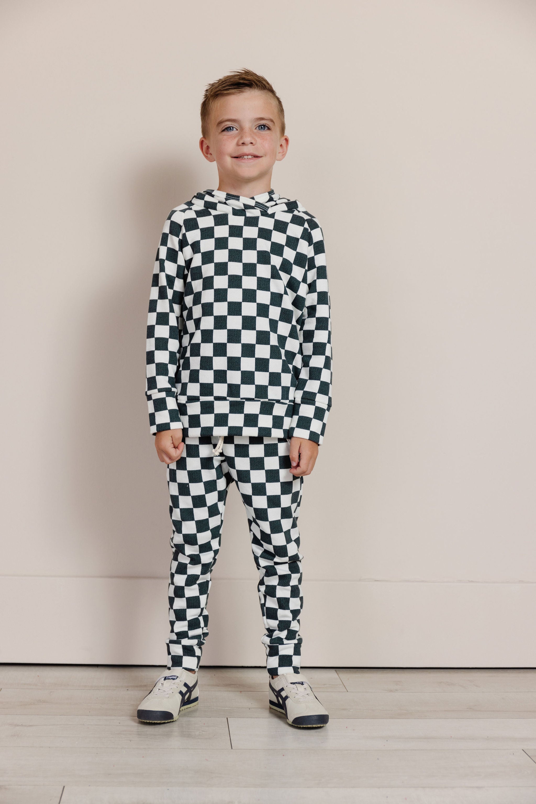 original jogger - jade checkerboard