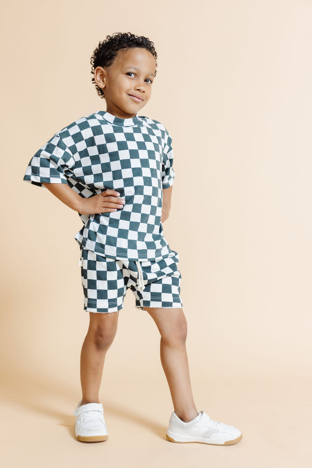 boy shorts - jade checkerboard