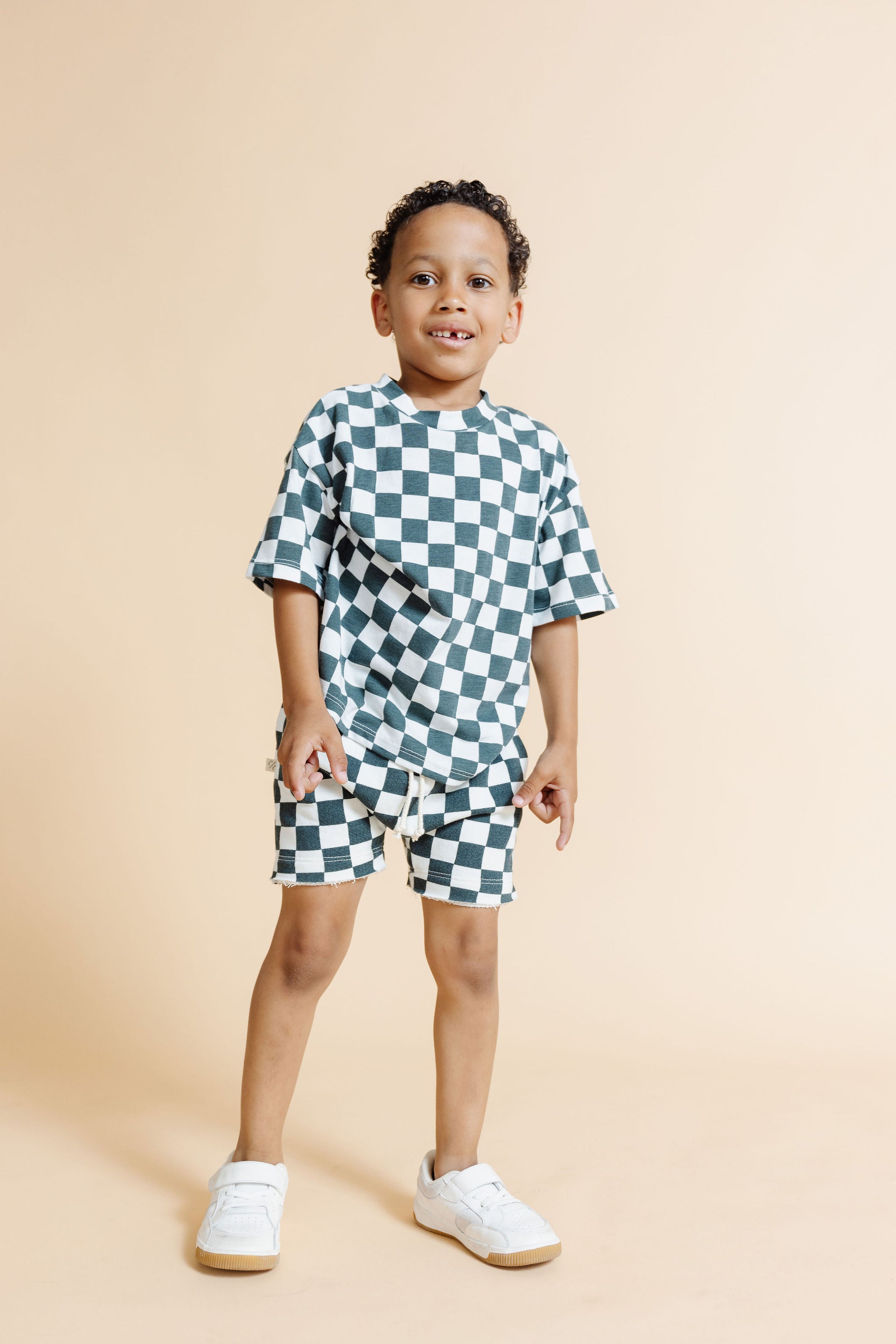 boy shorts - jade checkerboard